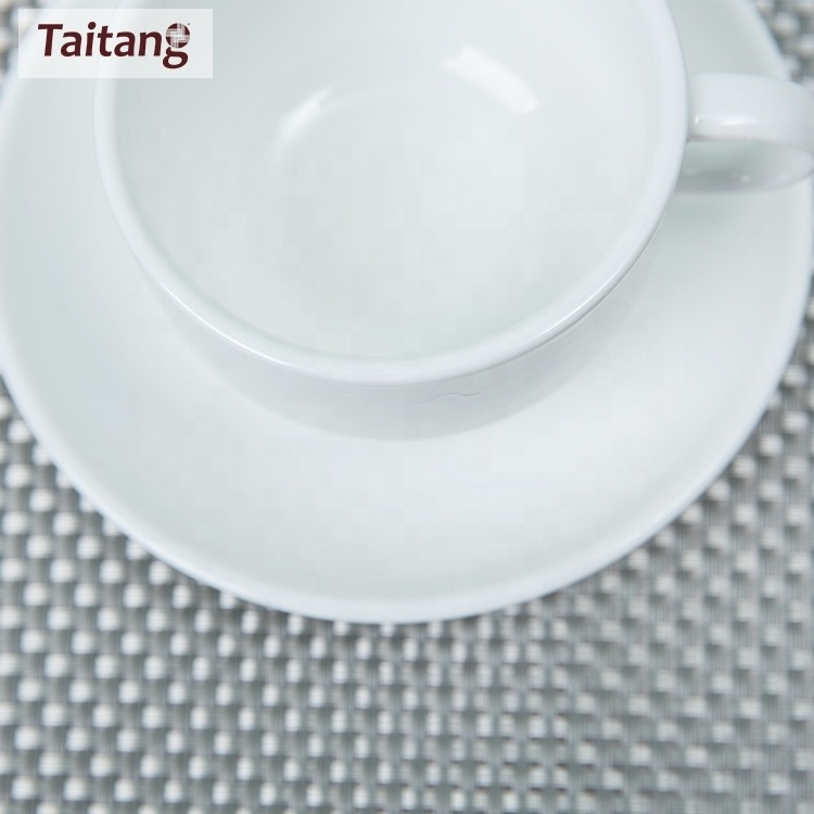 Wholesale Plain white Elegant Ceramic Coffee Tea Set Ceramic Coffee Cup And Saucer