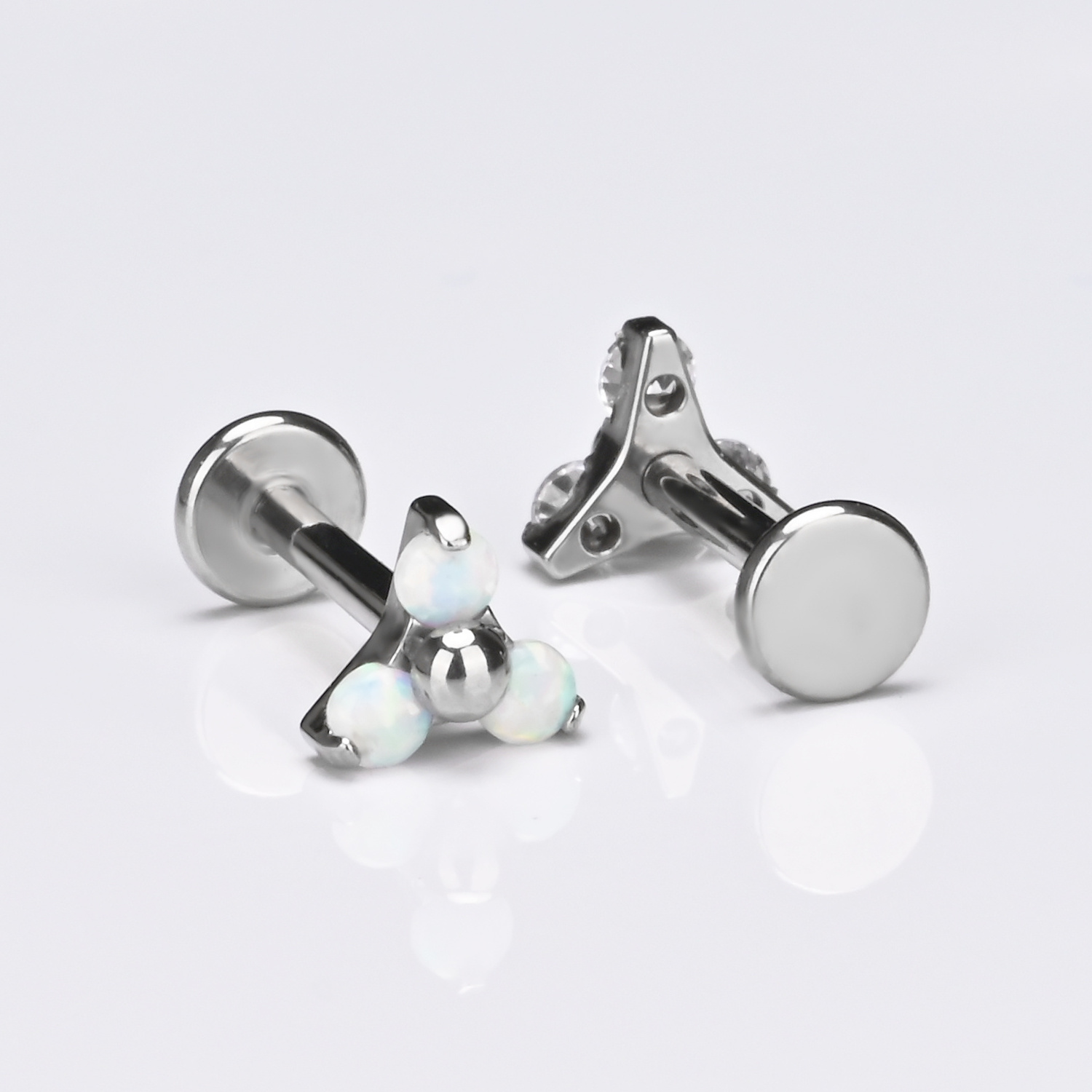 Titanium steel cat eye earrings for women gift stud tragus cartilage perforation