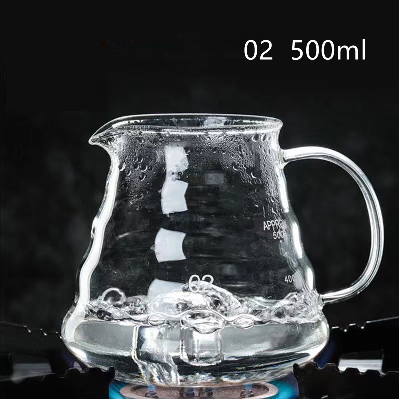 Custom logo 300/500/700ml borosilicate glass pour over coffee maker portable drip pot kettle server for travel camp tea