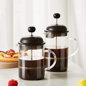 Whosale 650/850ml cafetera francesa pot set stainless steel metal glass travel portable filter maker coffee french press