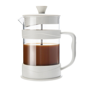 wholesale white pp handle French Press Coffee Maker 12oz 27oz 34oz with 3 Level Filtration System Glass French Coffee Press