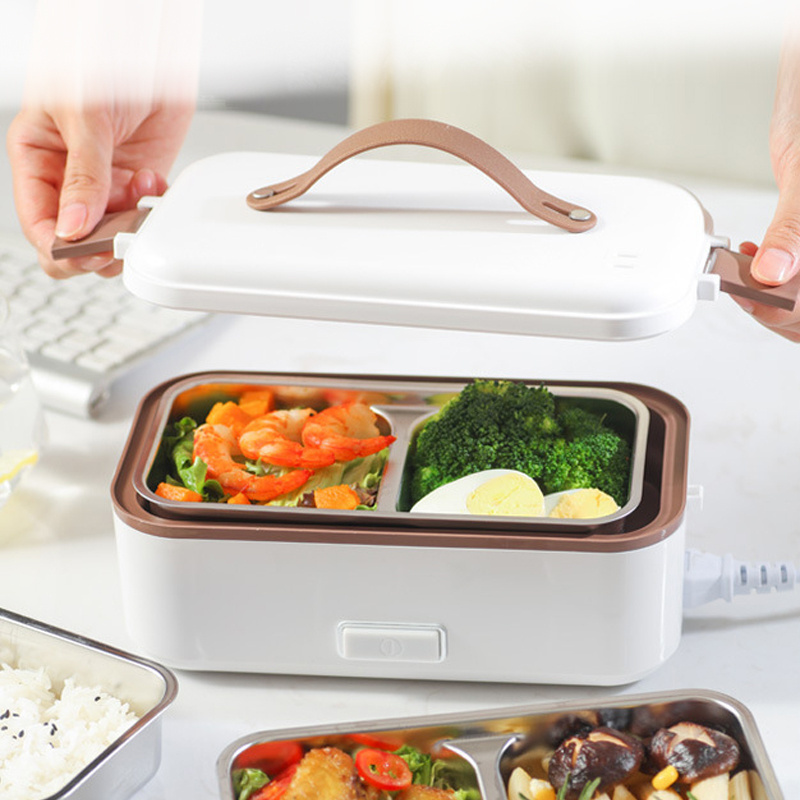 Portable 800ML Car Home School Use Hot Thermo Heated  stainless steel Food Warmer Container Electric Bento Lunch Box