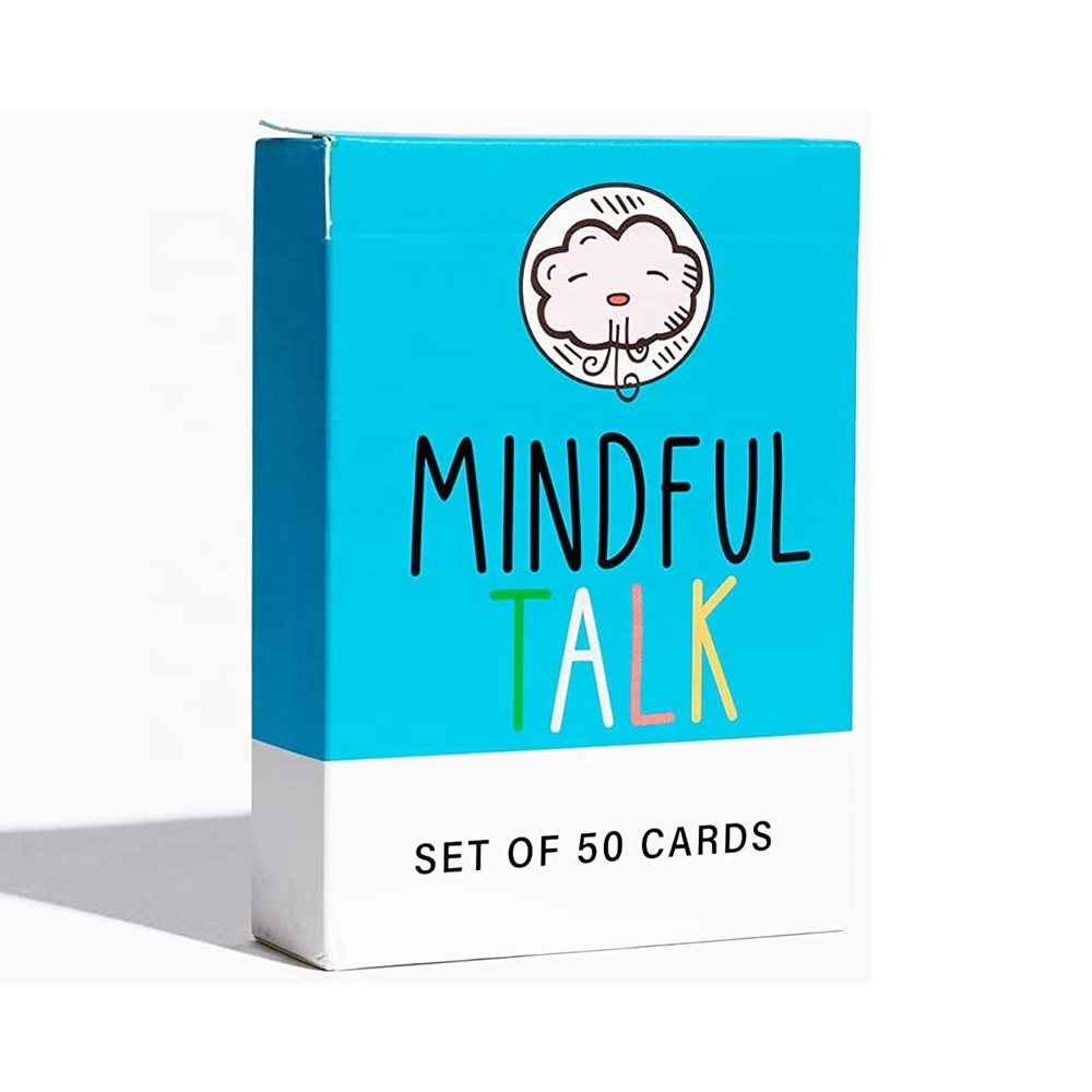 Custom playing card game mighty philosophers Mindful talk with children family party for kids question game wholesale and retail