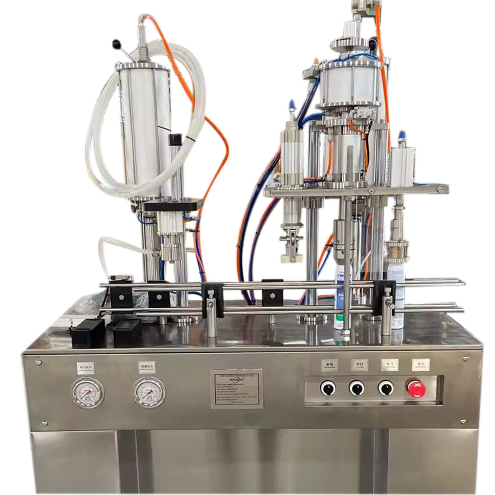 Semi Auto Aerosol Can Filling Machine for Body Spray Can Spray Paint