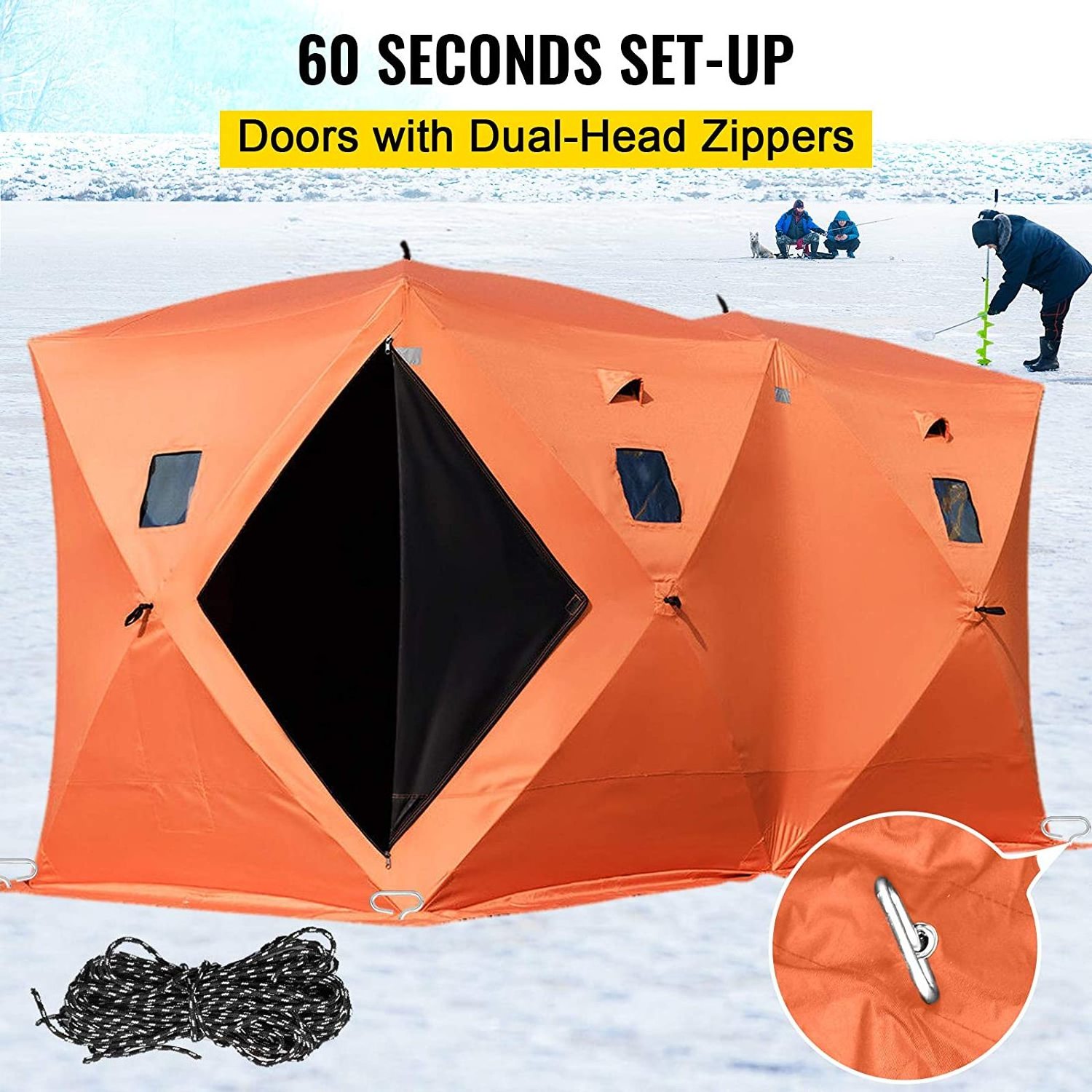 Outdoor Oxford Fiberglass Ice Cube Winter  sauna tent Ice Fishing Tent Extra Large Insulated