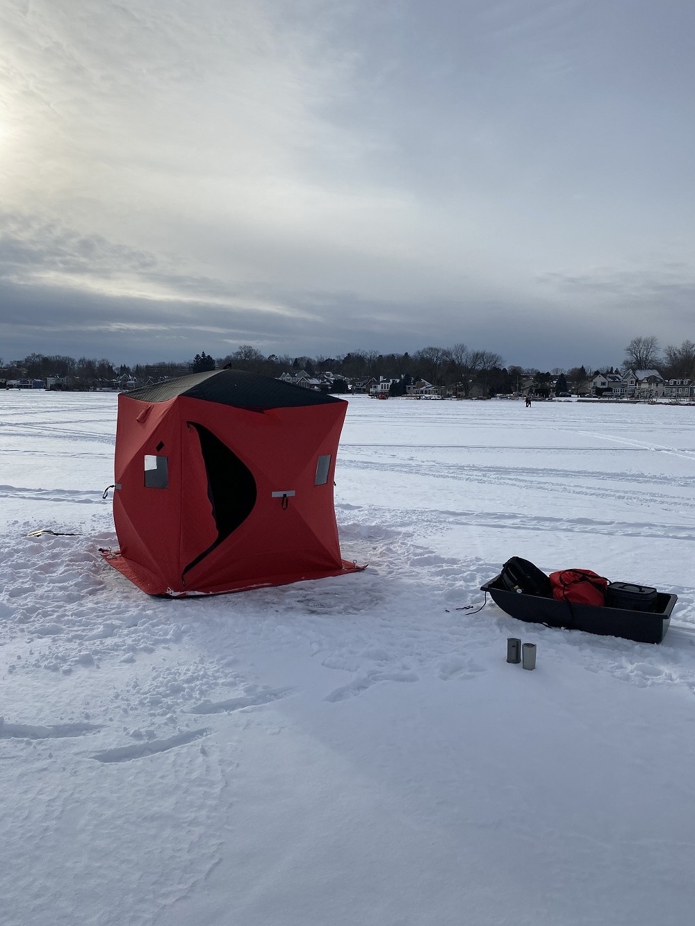 Winter Fiberglass Outdoor Work Ice Fishing Tents Extra Large Insulated Flip Over Ice Fishing Shack