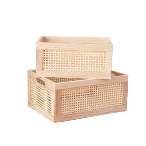 OEM/ODM Rattan Basket Christmas Gift DIY Handmade Rattan Basket Rattan Home Decor Basket