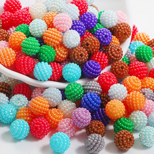 high quality 500g /bag Candy color solid color  bayberry ball loose beads plastic pearl beads for jewelry making