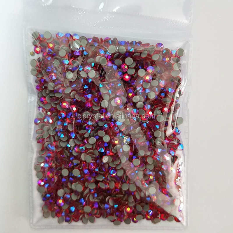 Strong Glue hotfix flatback rhinestones AB colors hot fix flatback rhinestone in bulk