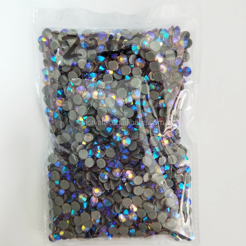 Strong Glue hotfix flatback rhinestones AB colors hot fix flatback rhinestone in bulk