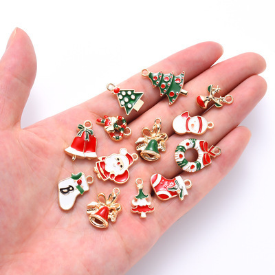 Wholesale 38 Styles Cute Christmas Tree Stocking Snowman Alloy Christmas Theme Decoration Pendant