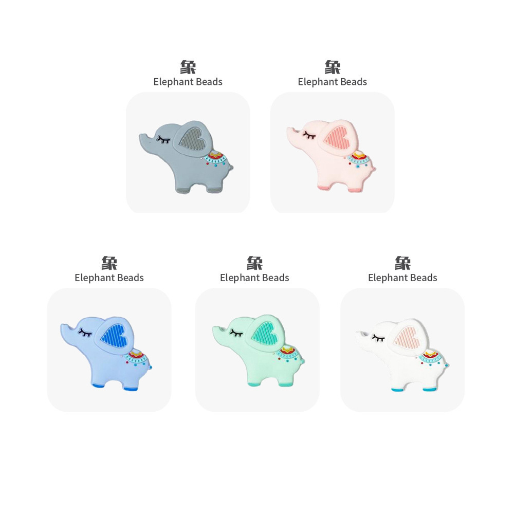 Hot sale baby teether focal beads good quality animal shape silicone focal beads for pen making