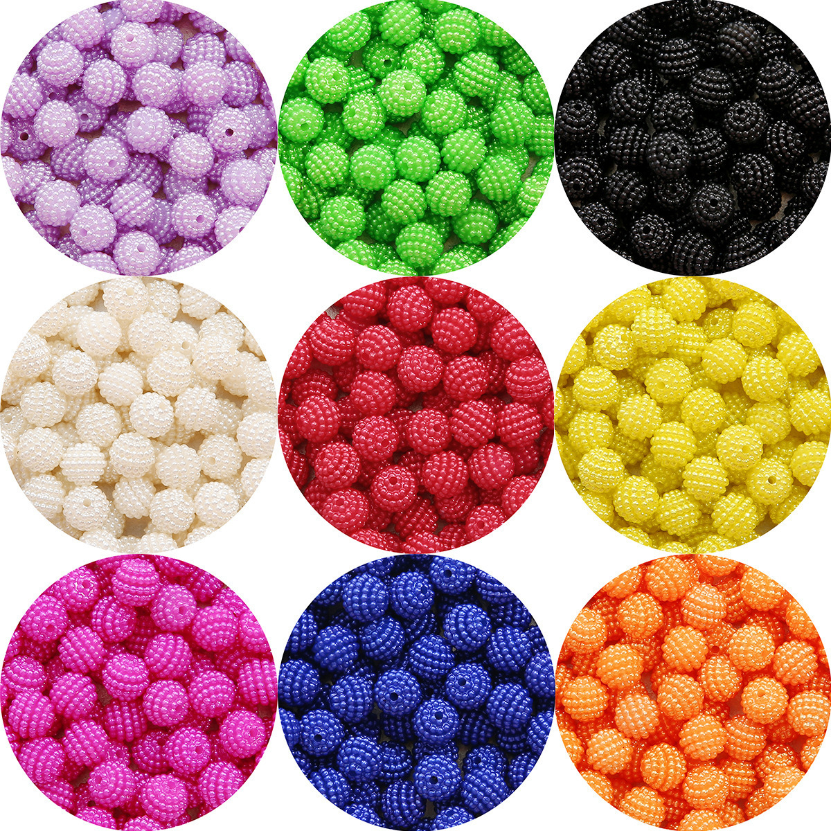 high quality 500g /bag Candy color solid color  bayberry ball loose beads plastic pearl beads for jewelry making