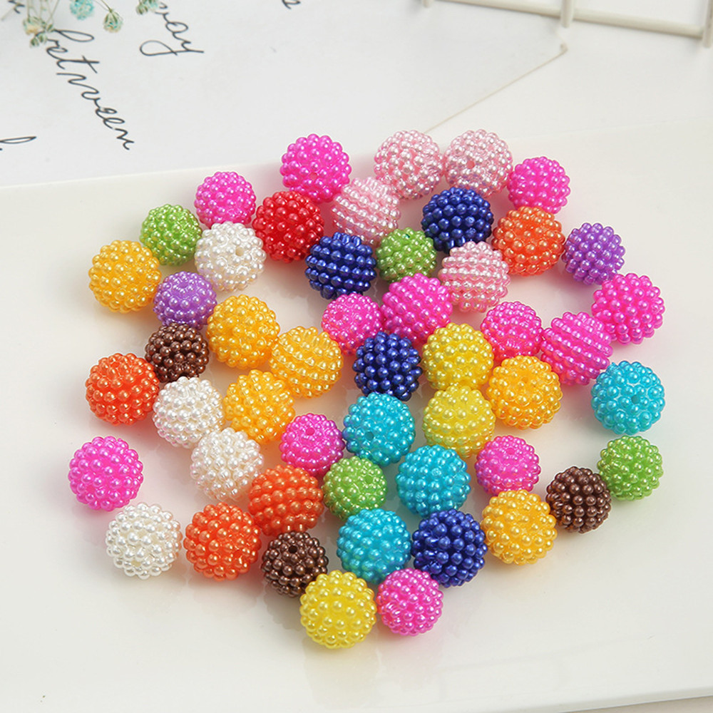 high quality 500g /bag Candy color solid color  bayberry ball loose beads plastic pearl beads for jewelry making