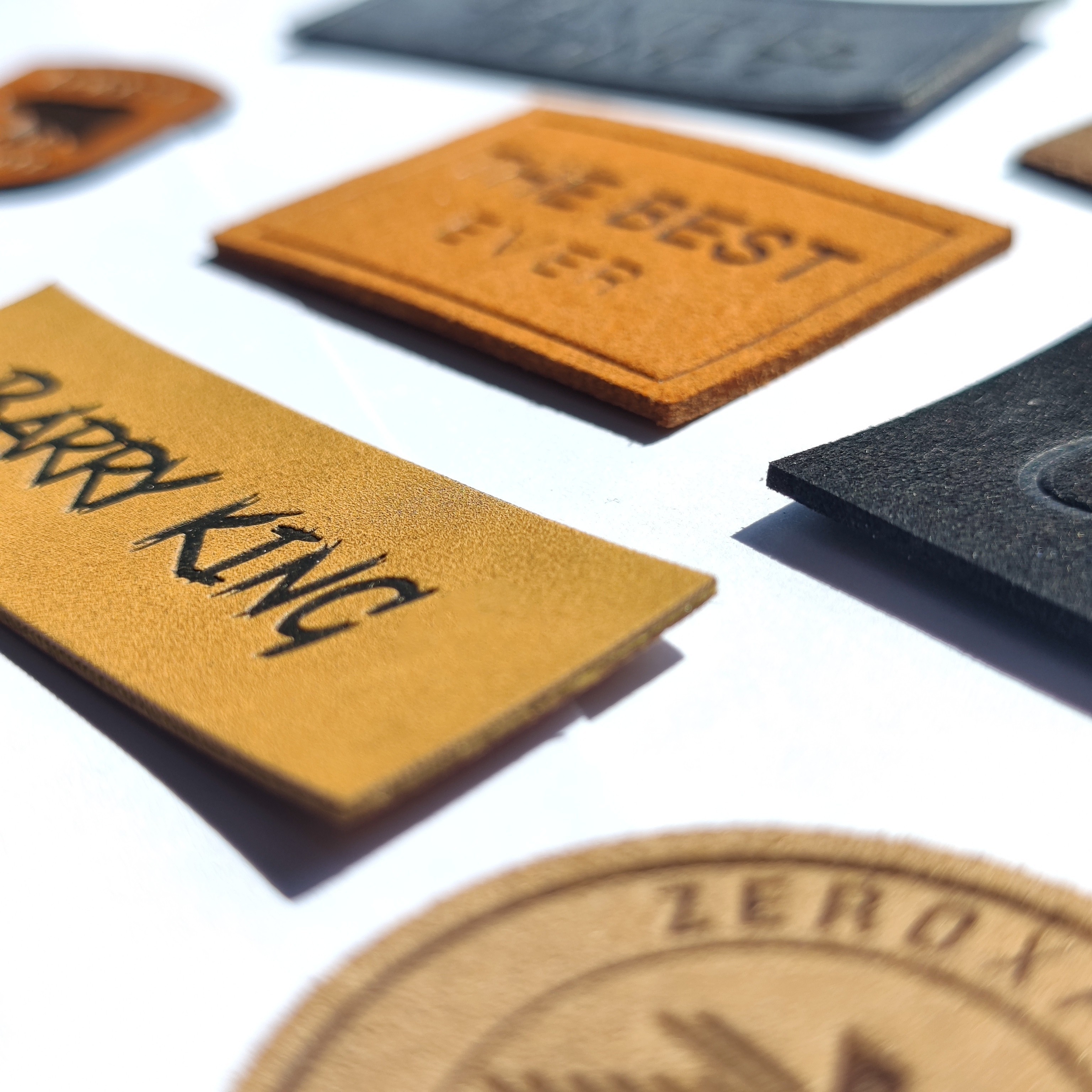 Custom Heat Press Leather Patches Garment Embossed LOGO Iron On Custom Pu Leather Label Tag Leather Patch For Clothing