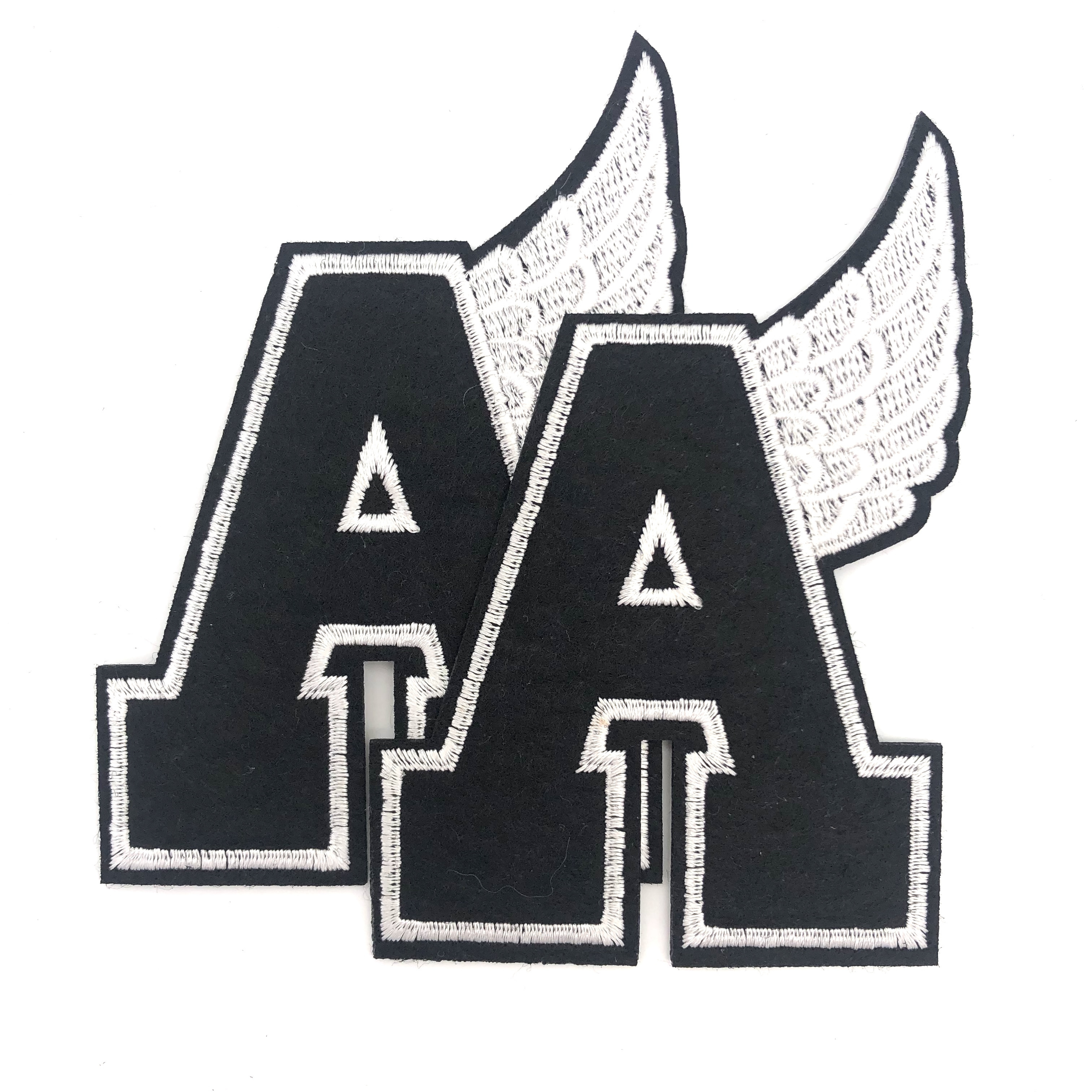 Wholesale Iron On Back Angel Wing Letter Embroidery Patches With Backing Glue