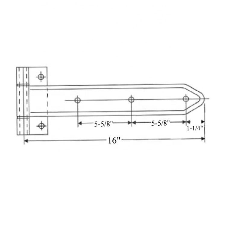 16 inch Europe Trailer Swing Door Hinge 304 Stainless Steel Semi Trailer Truck Container Door Hinge Tool Box Door Hinge