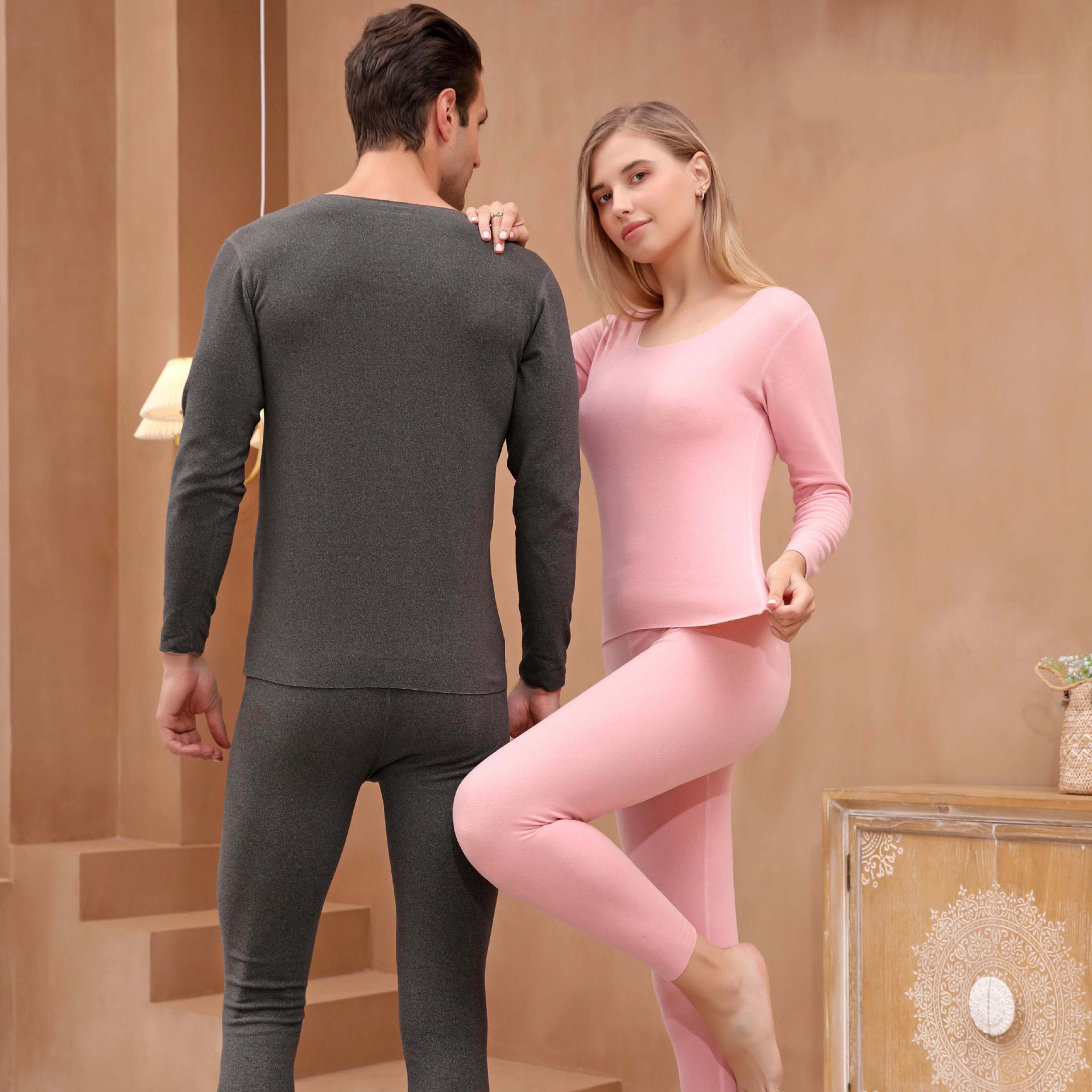 New Hot Selling  Women Thermal Underwear Set Warm Men Long Johns