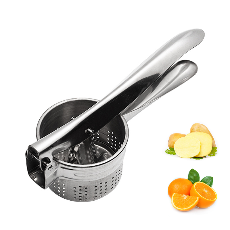 Heavy Duty Stainless Steel Potato Masher and Ricer Kitchen Tool Press and Mash Kitchen Gadget for Fruits Vegetables Baby Food