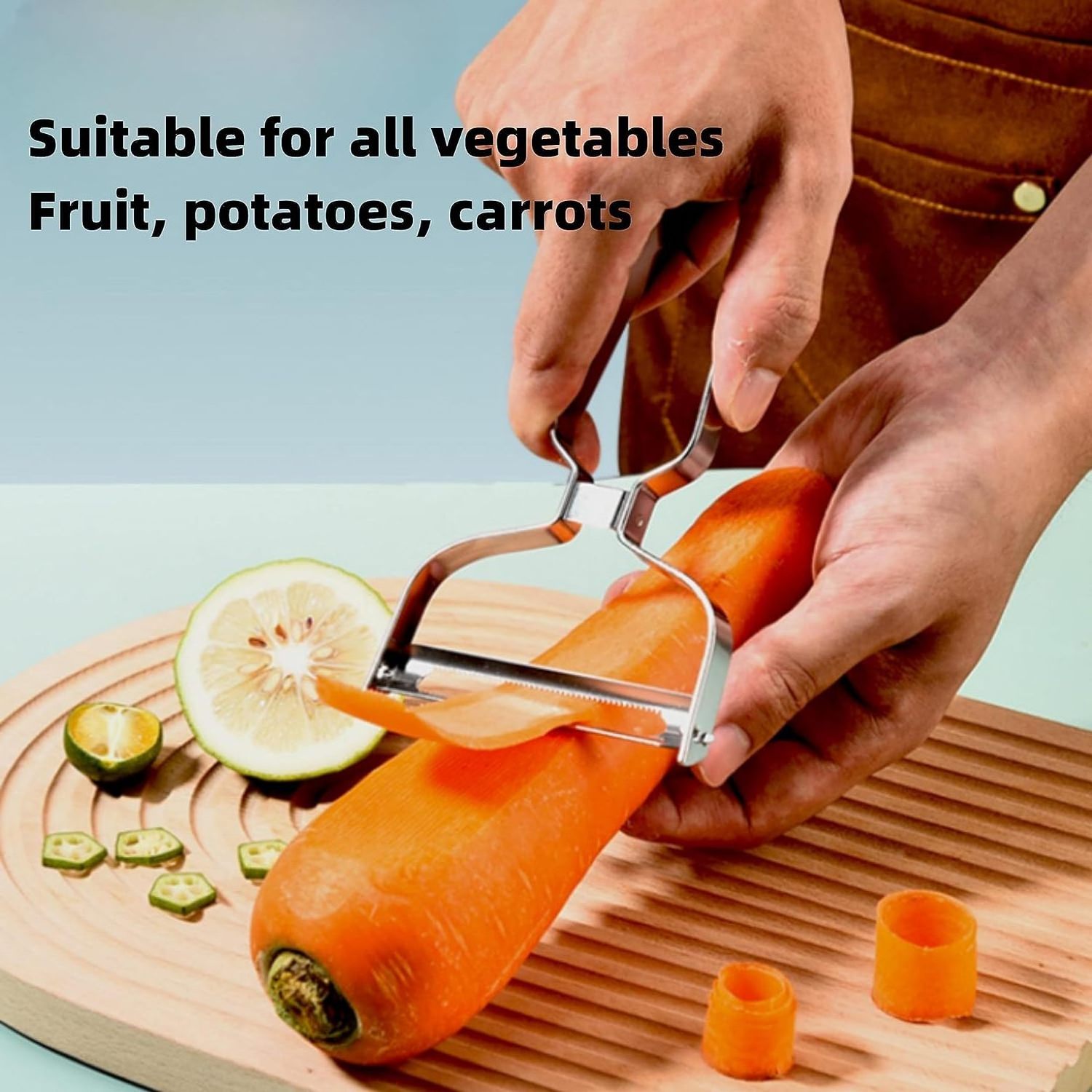 Fast Peeling 304 Stainless Steel Vegetable Peeler with Sharp Blade Kitchen Grade Julienne Slicer for Fruit Veggie Potato Carrot