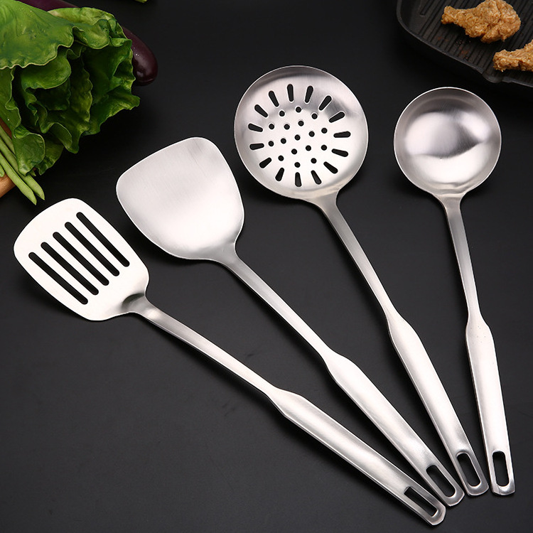 Stainless-Steel Kitchen Utensil Set - 4-piece premium Nonstick Heat Resistant Kitchen Gadgets Slotted Turner Turners