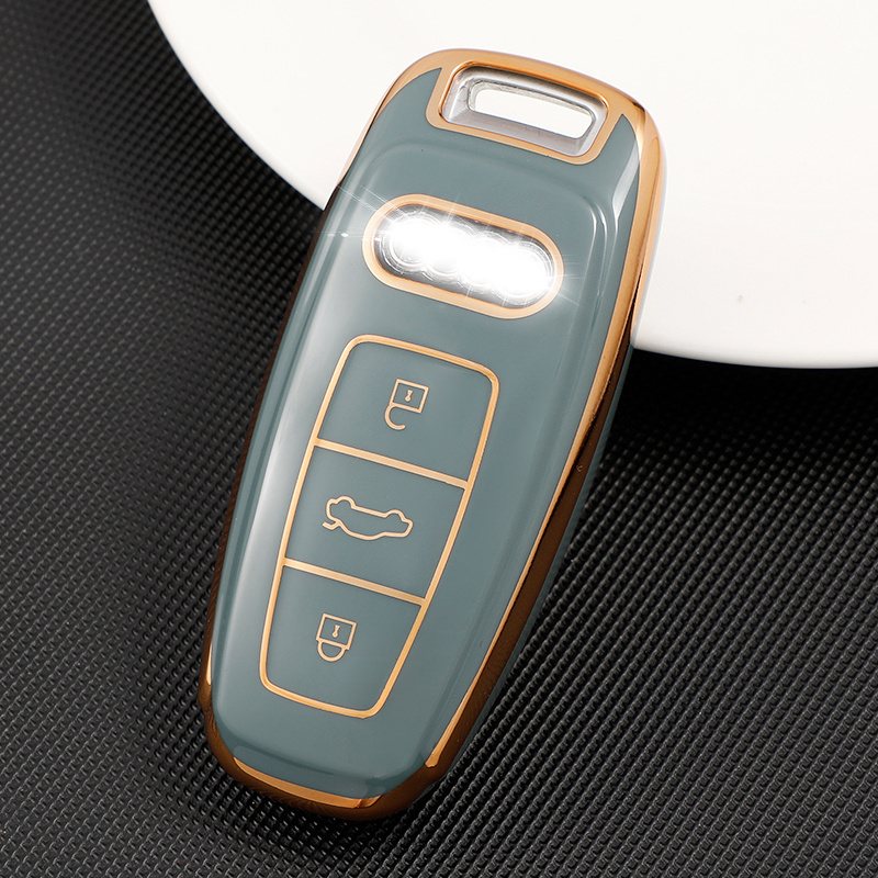 Spot accessories automotive silicone 19 Audi A3 A1 S3 key cover Q3 R8 TT Q7 A6L foldable car key chain shell high-end