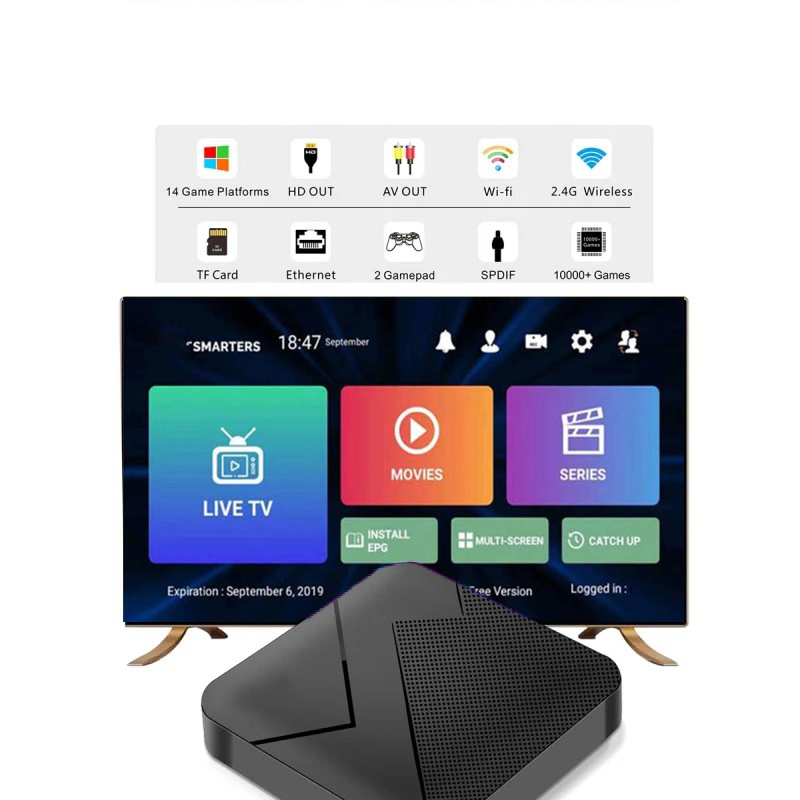 Newest MEGA OTT IPTV Set-top Box 4k List Free Test Android TV Xtream API Smarters Pro TV Box