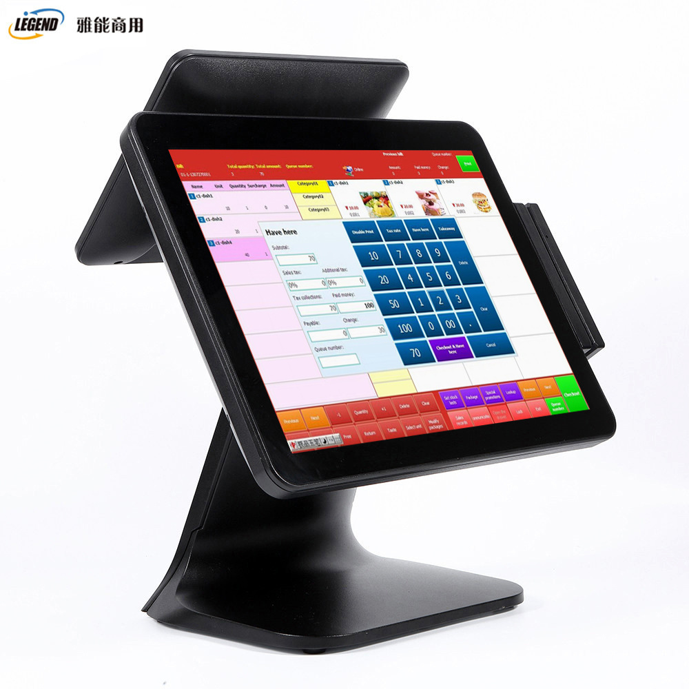 Wholesale Smooth Running plastic case with stable metal stand 15inch +9.7 inch  Electronic all in one pc pos systems machine