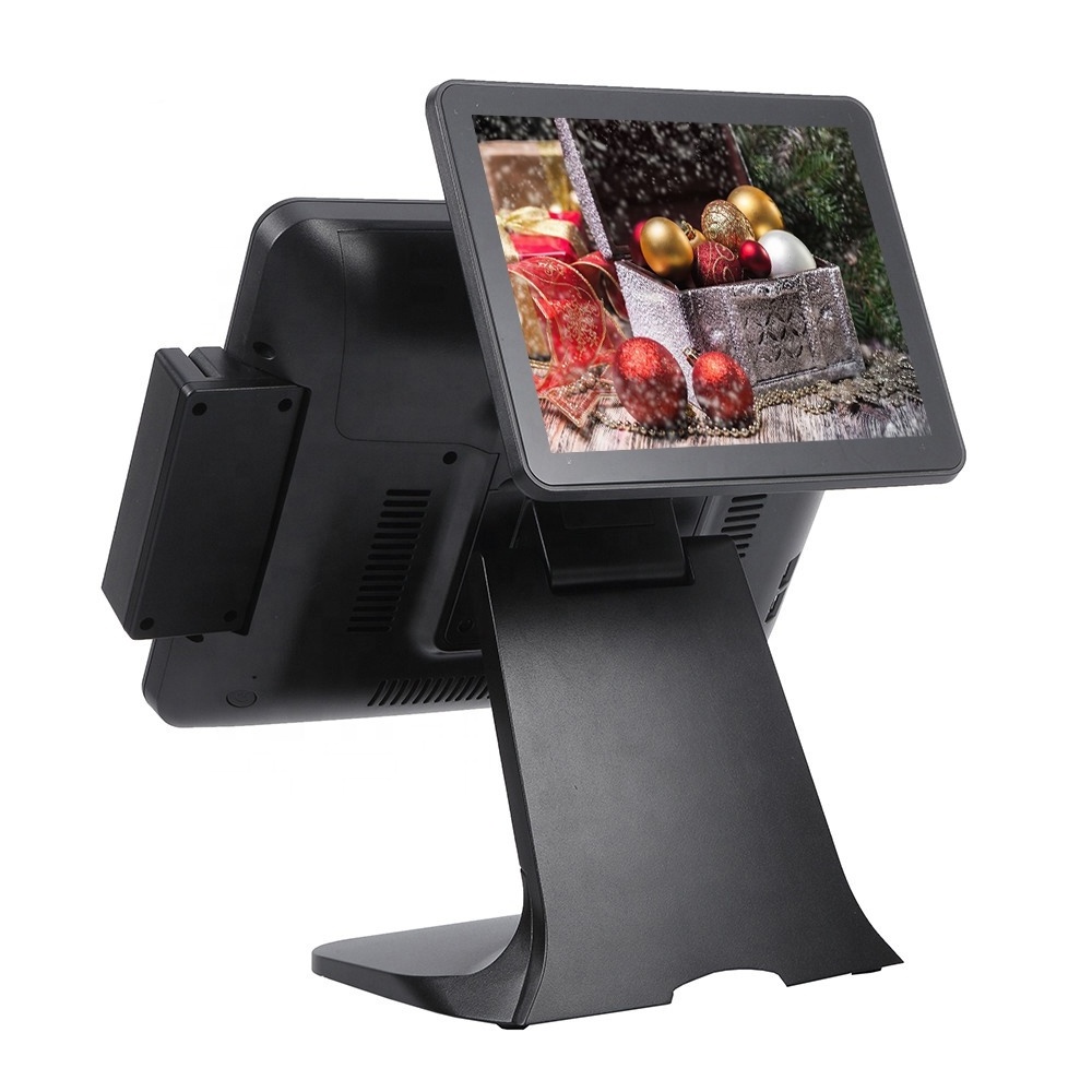 Wholesale Smooth Running plastic case with stable metal stand 15inch +9.7 inch  Electronic all in one pc pos systems machine