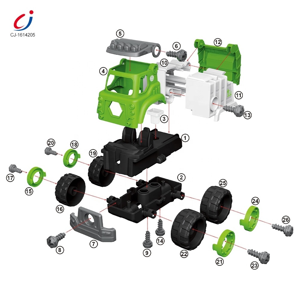 Chengji assembled diy kids screw take apart toys games disassembly engineering truck toy car garage parking lot kids toy