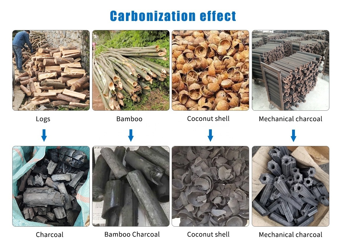 High performance biochar horizontal airflow carbonization furnace stoves wood charcoal kilns for sale south africa