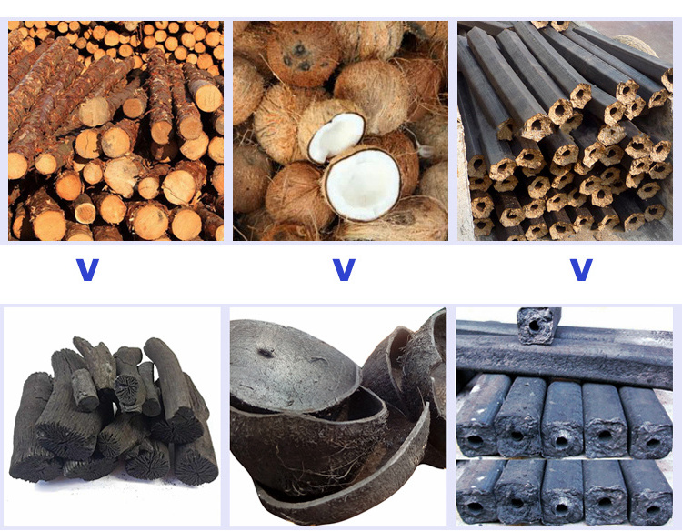 New type industrial charcoal making kiln square continuous working carbonization furnace wood briquette carbonization furnace