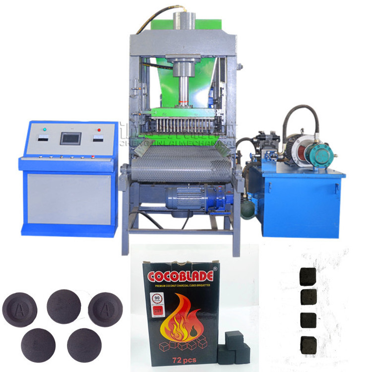 Hydraulic shisha charcoal cubic briquettes making press machine