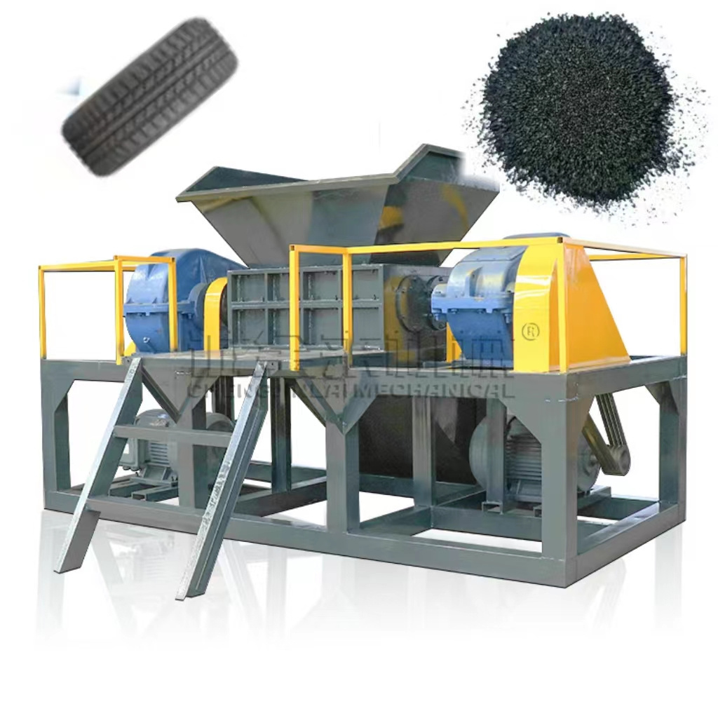 High quality industrial waste car tire recycling shredder machine crushing plastic leather wood  crusher equipment