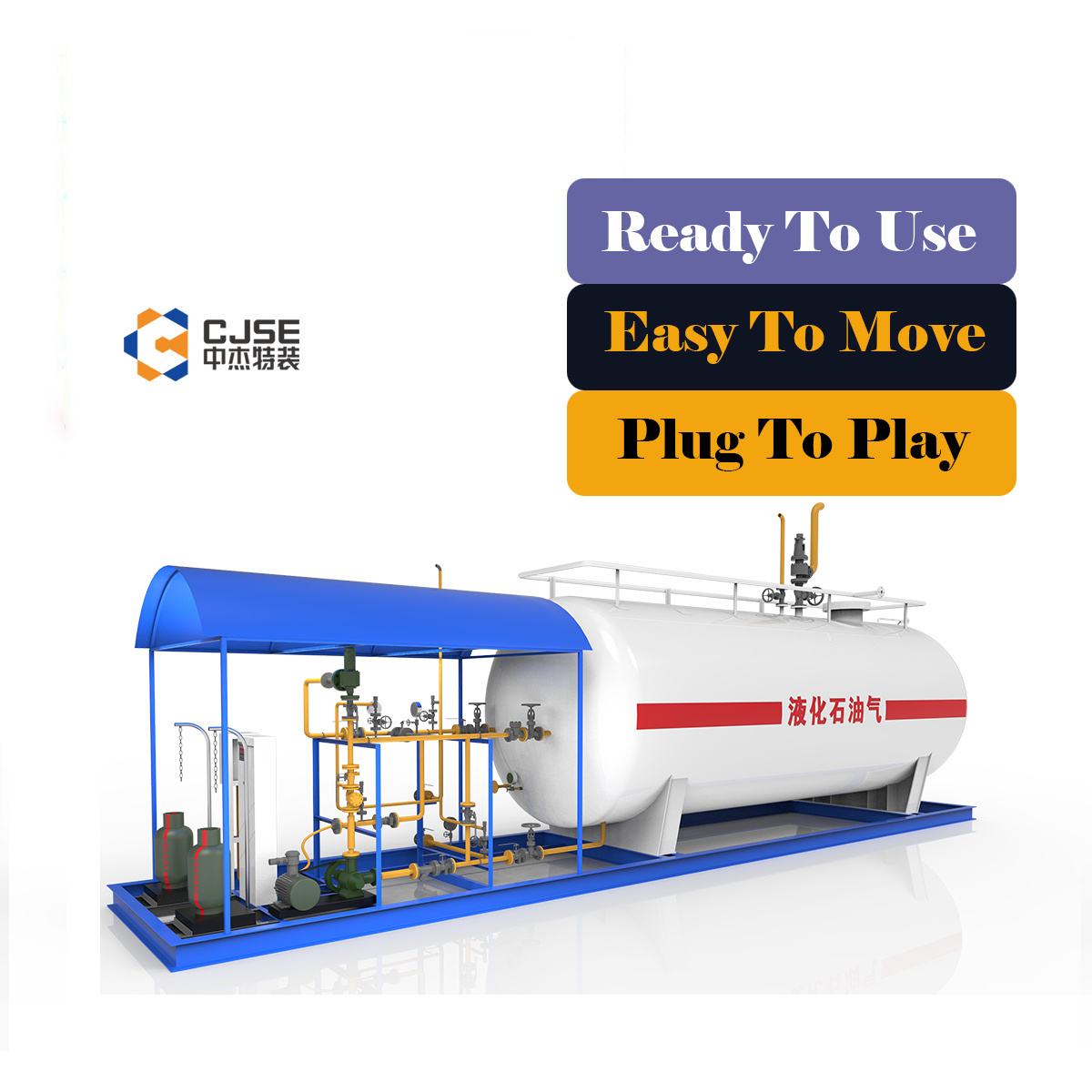 CJSE 10cbm mobile skid lpg filling station with  filing scale