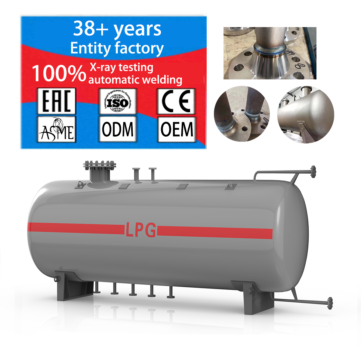 CJSE Best price ASME 5m3 to 200m3 lpg tank, propane lpg storage tank 1000 litre lpg gas storage tank