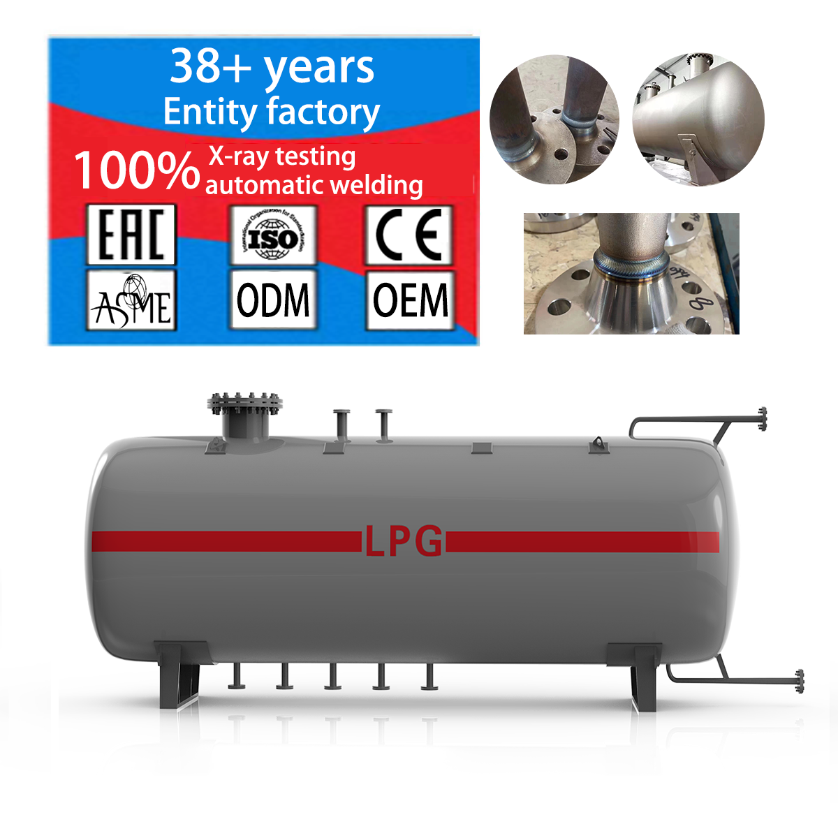 Lpg tank high pressure carbon steel lpg tank for 5000liter lpg tank price gas