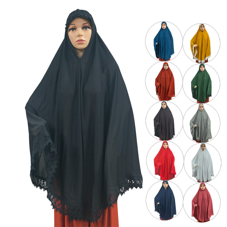 12 Colors a Dozen Lace Hijab Abaya Islamic Traditional Shawl Hijab Abaya Arab Dubai Muslim Women Hijab Abaya Factory Wholesale