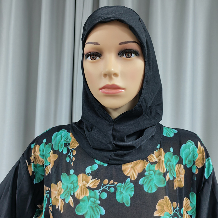 Factory Cheap Wholesale Traditional Muslim Women Prayer Abaya Dress Print Jilbab Patchwork  Long Sleeve Arab Abaya Thobe