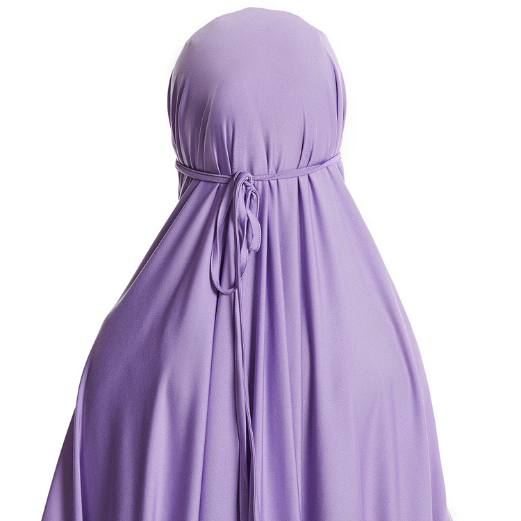 Muslim Kids Girls Hijab Dress Overhead Eid Ramadan Khimar Skirt Prayer Garment Islam Jilbab Burqa Abaya Robe Kaftan Hooded Gown