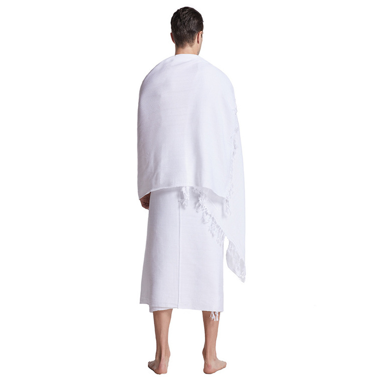 2Pcs/Pack Ihram Umrah Muslim Arabia Hajj Towel Men's Prayer Shawls Middle East Islamic Worship Pilgrimage Hydrophilic Costume