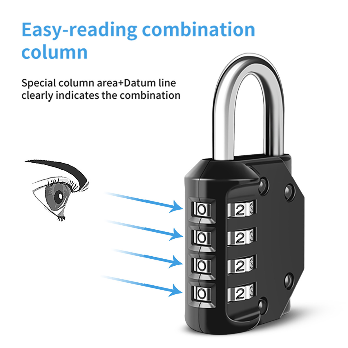 Resettable Zinc Alloy 4 Digit Heavy Duty Door Black Combination Pad Locks padlock for School Gym Cabinet