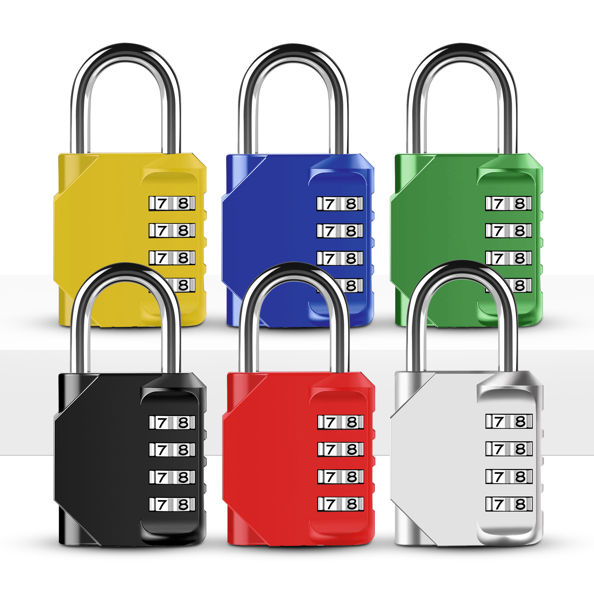 Resettable Zinc Alloy 4 Digit Heavy Duty Door Black Combination Pad Locks padlock for School Gym Cabinet