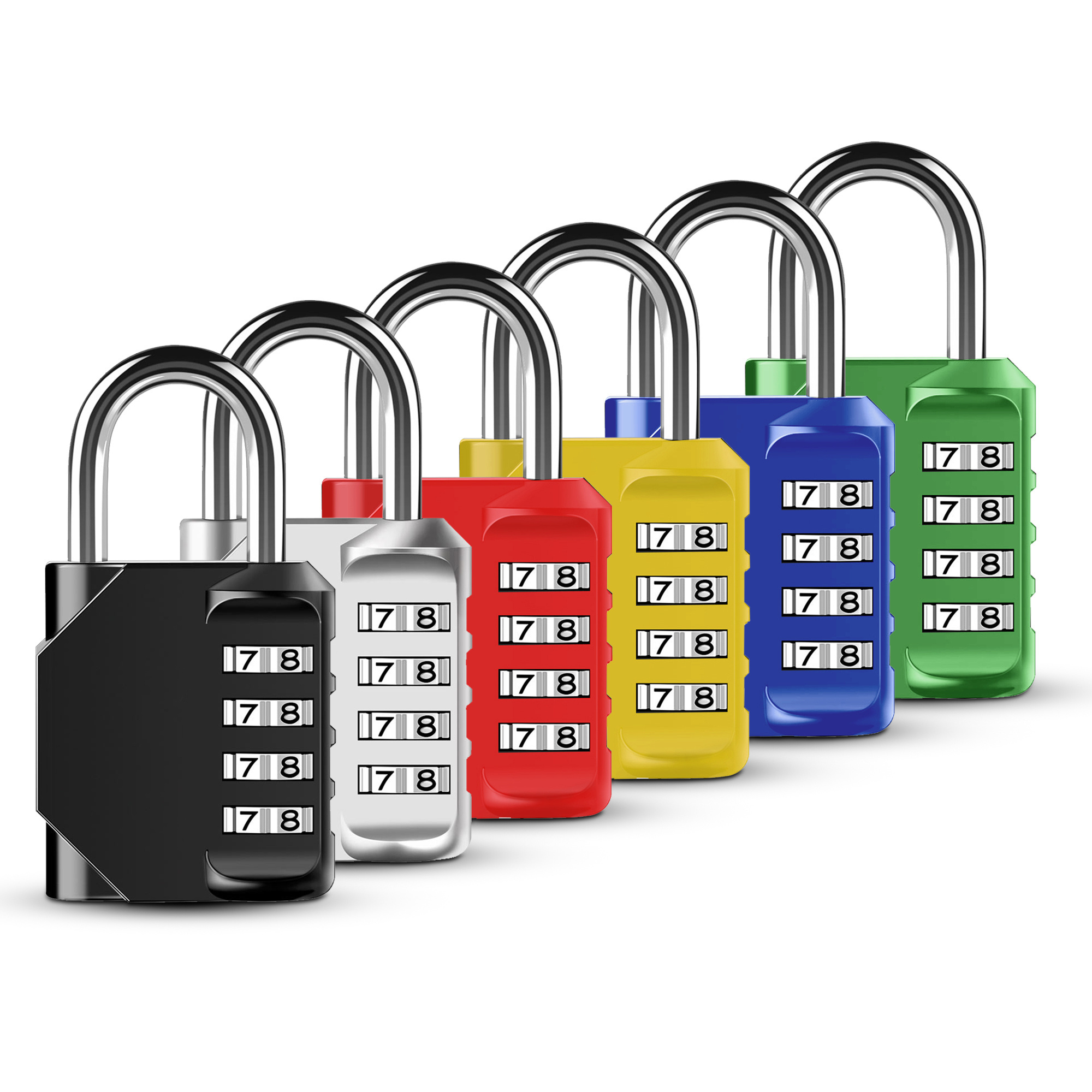 Resettable Zinc Alloy 4 Digit Heavy Duty Door Black Combination Pad Locks padlock for School Gym Cabinet