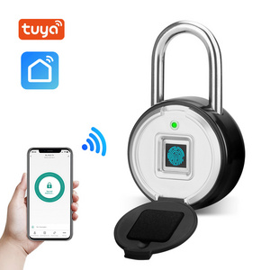 tuya Household electronic smart outdoor keyless waterproof IP55 grade warehouse door anti-theft locker fingerprint padlock