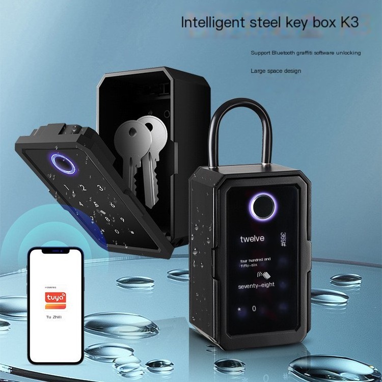 Waterproof Safe Electronic Digital Fingerprint Intelligent Smart Lock Combination Storage Smart Key Box for House Key Storage