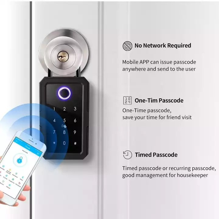 Waterproof Safe Electronic Digital Fingerprint Intelligent Smart Lock Combination Storage Smart Key Box for House Key Storage