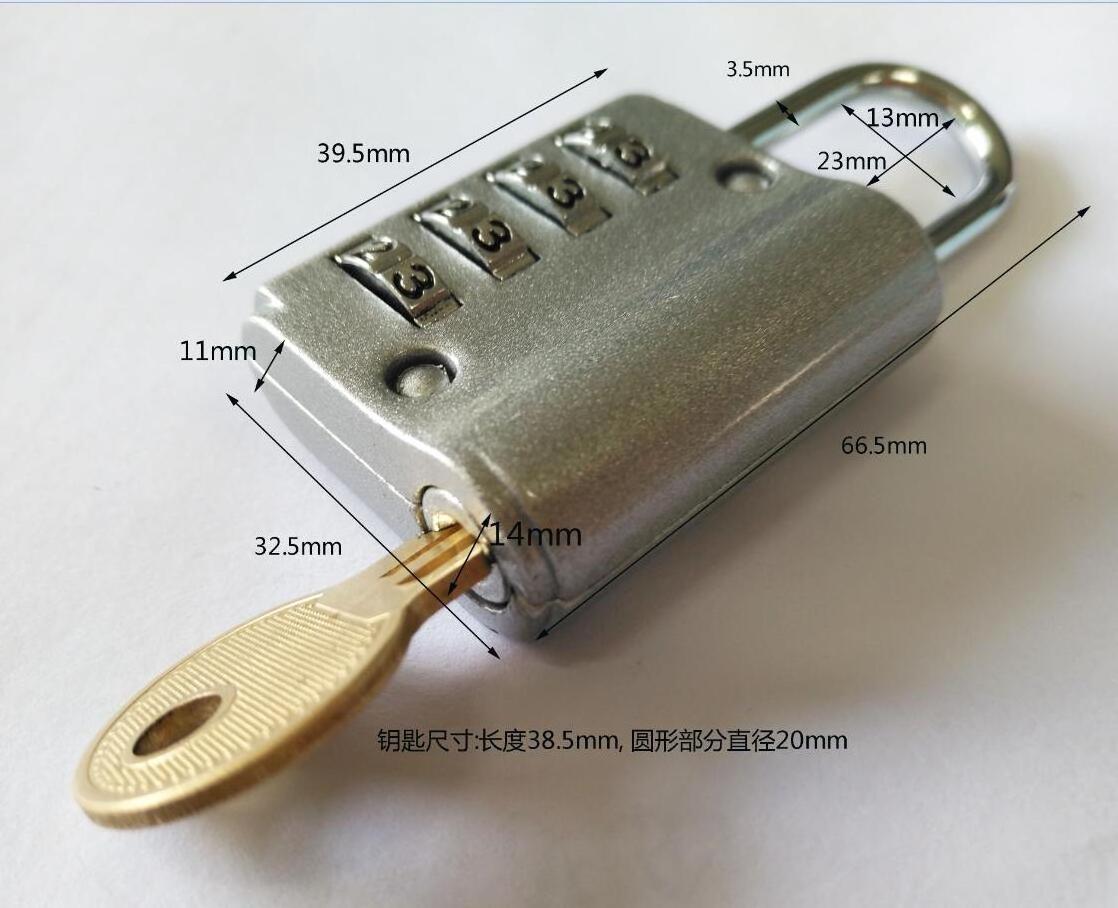 sliver zinc alloy password 4 digit resettable combination padlock with master key