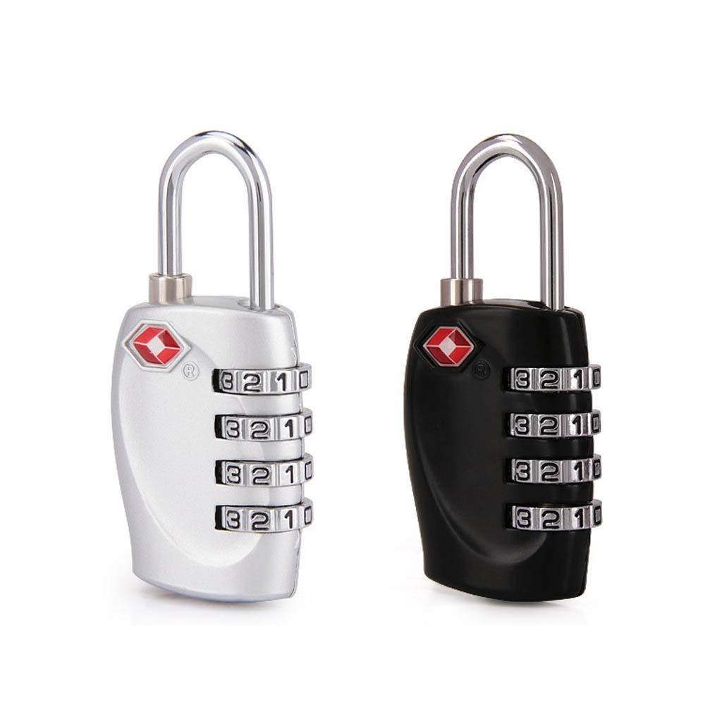 factory sale high quality 4 digit black sliver color travel luggage tsa lock for suitcase backpack