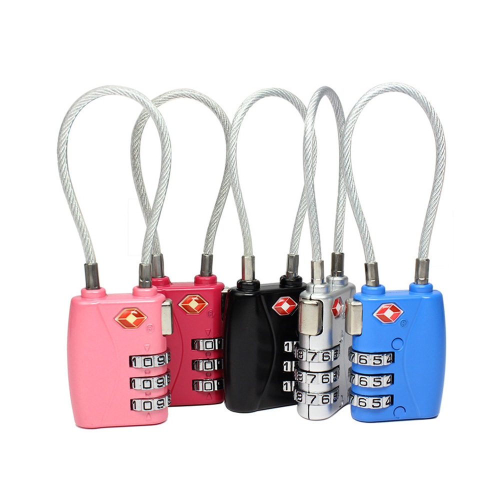 TSA-719 Twin packing 2pcs keyless TSA cable lock colored padlock